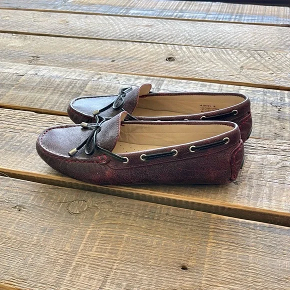 Driver Club Usa Womens Moccasin Flat Shoes Maroon Leather, 8 Never worn outside - Picture 2 of 5